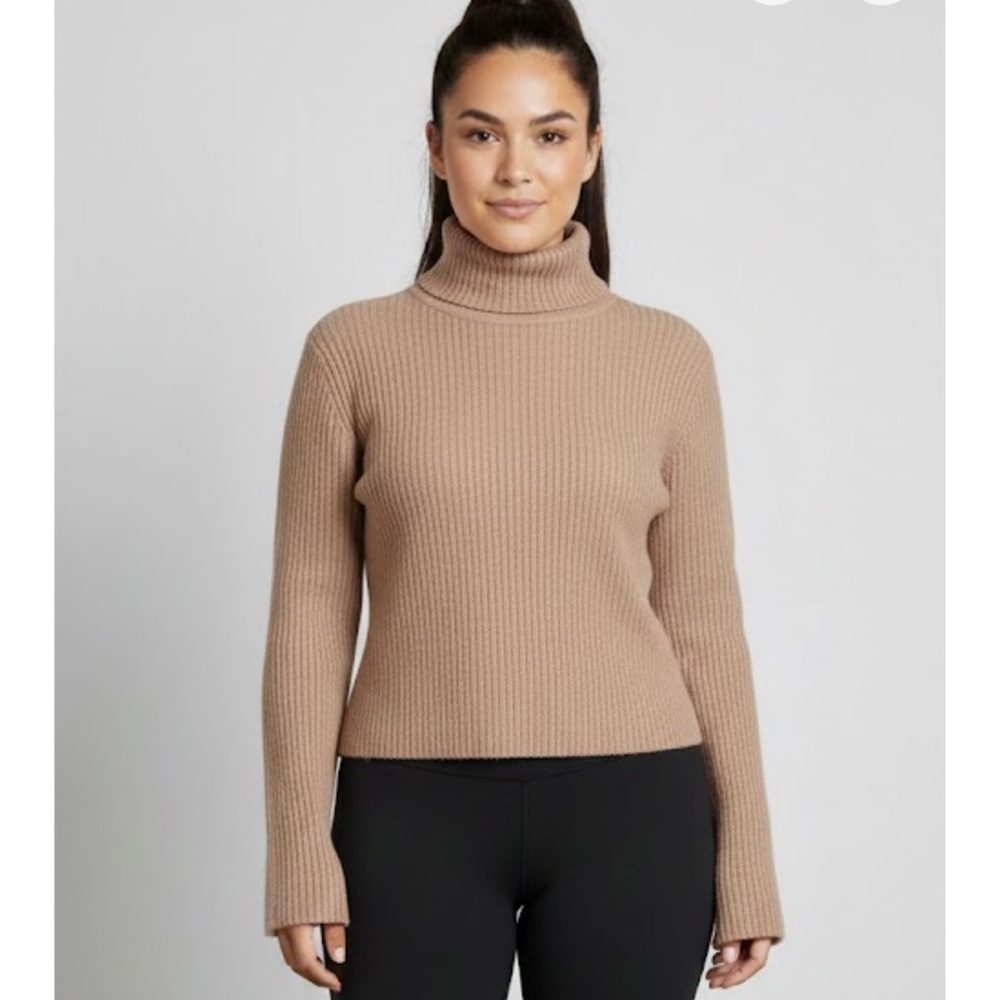 Halston Heritage Soft Taupe Turtleneck Sweater